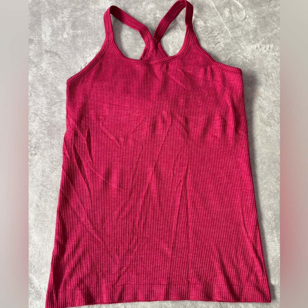 Lululemon Women's Ribbed Pink Tank Top